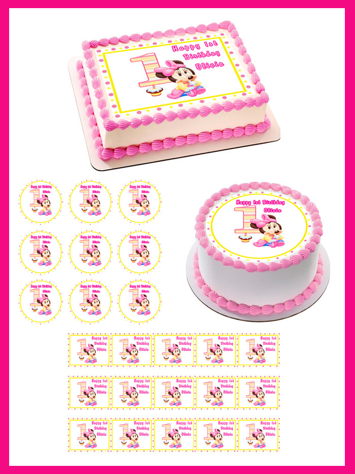 Dekoracje I Figurki Do Ciast Baby Minnie Mouse 1st Birthday Cake