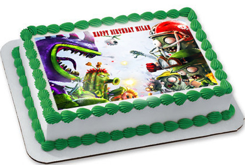 Plants vs Zombies 3 Edible Birthday Cake Topper
