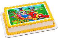 Mickey Mouse Clubhouse Train Edible Birthday Cake Topper OR Cupcake Topper, Decor