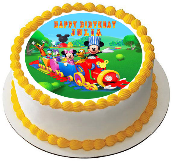 Mickey Mouse Edible Cake Party Image Topper Decoration  Mickey mouse cake  images, Party cakes, Mickey mouse cake