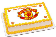 Manchester United Edible Birthday Cake Topper OR Cupcake Topper, Decor