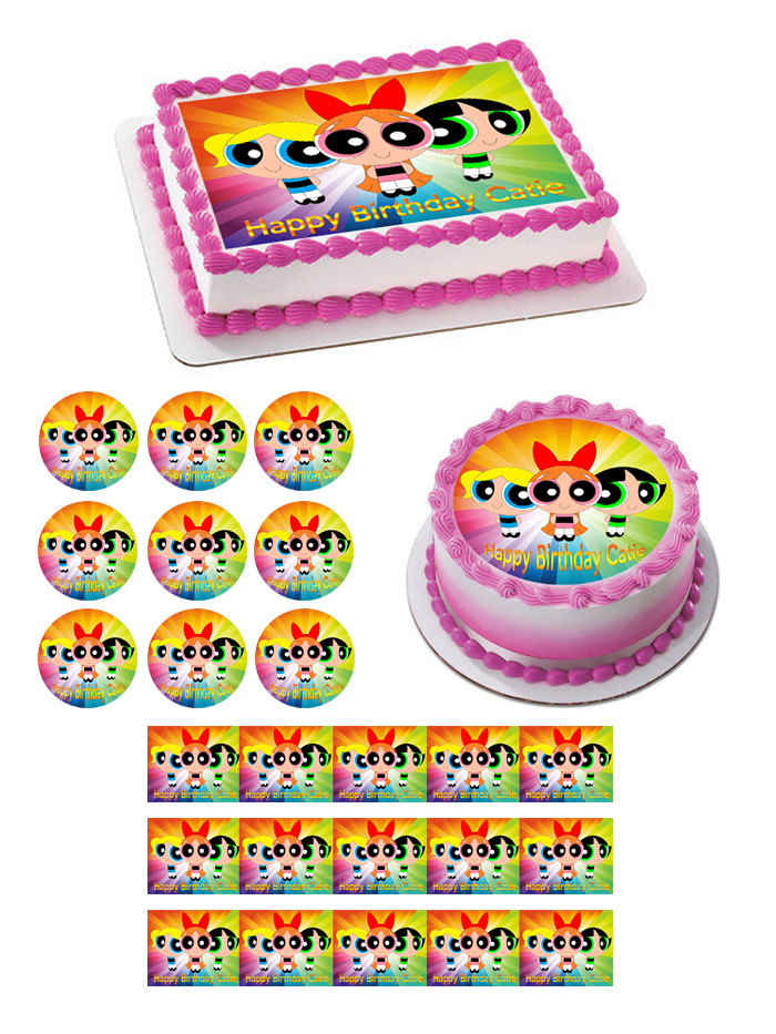 Powerpuff Girls Edible Birthday Cake Topper