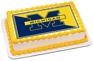 University of Michigan Edible Birthday Cake Topper OR Cupcake Topper, Decor