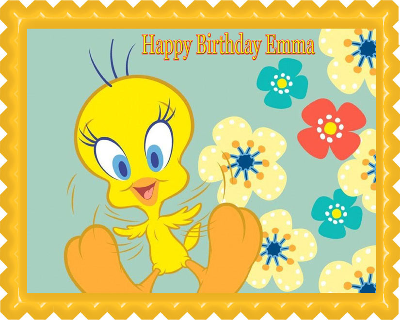 Tweety Bird Edible Birthday Cake Topper