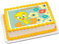 Tweety Bird Edible Birthday Cake Topper OR Cupcake Topper, Decor