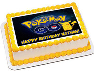 Pokemon Go Edible Birthday Cake Topper OR Cupcake Topper, Decor