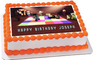 Minecraft Disco Edible Birthday Cake Topper OR Cupcake Topper, Decor
