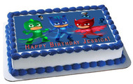 PJ MASKS 5 Edible Birthday Cake Topper OR Cupcake Topper, Decor