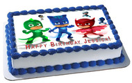 PJ MASKS 6 Edible Birthday Cake Topper OR Cupcake Topper, Decor