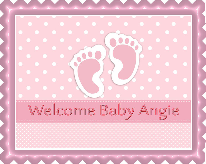 Baby Feet Foot Pink Edible Birthday Cake Topper