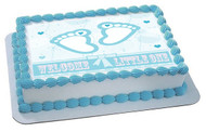 Blue Baby Feet Foot Edible  Edible Birthday Cake Topper OR Cupcake Topper, Decor