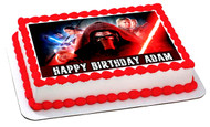 Star Wars 7 Force Awakens 3 Edible Birthday Cake Topper OR Cupcake Topper, Decor