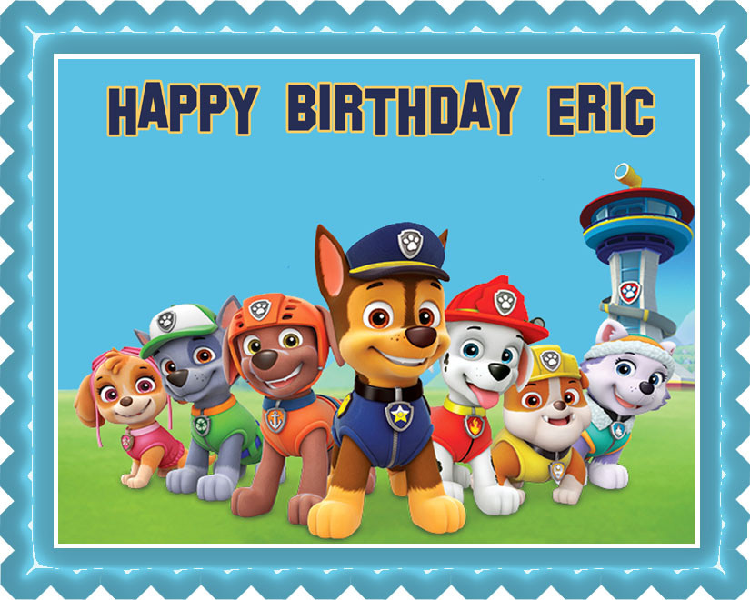 Paw Patrol 6 Edible Birthday Cake Topper