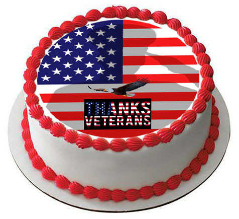 Veterans Day 2 Edible Birthday Cake Topper