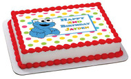 Cookie Monster Edible Birthday Cake Topper OR Cupcake Topper, Decor