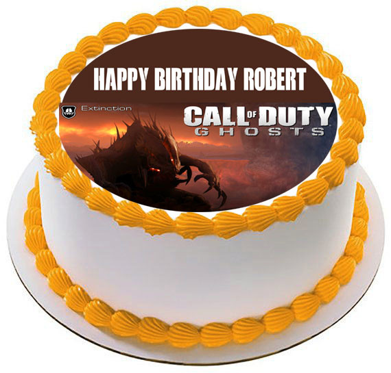Call Of Duty Ghosts Edible Birthday Cake Topper