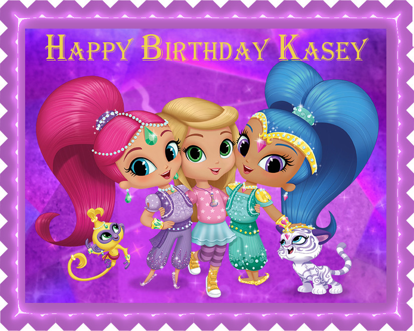 Shimmer And Shine Edible Birthday Cake Topper