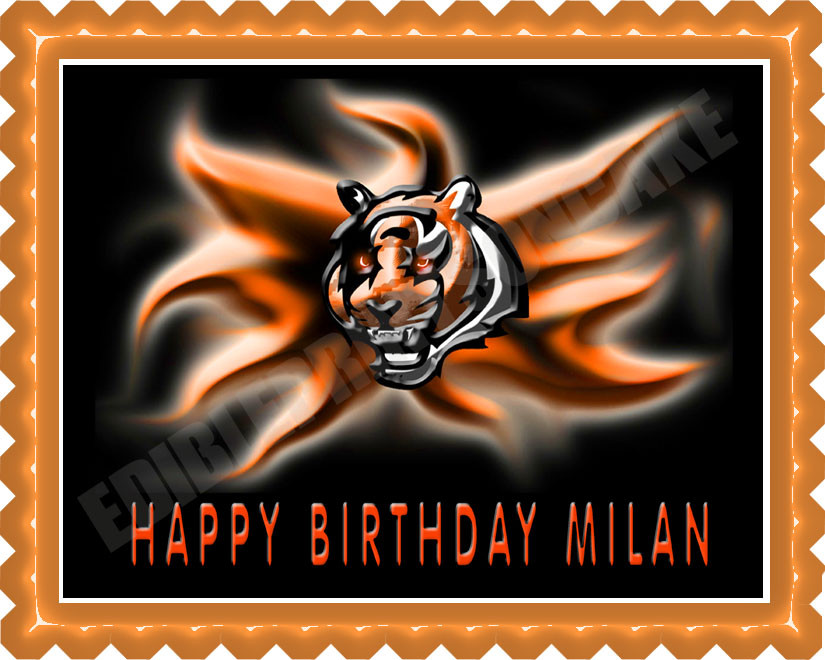 Cincinnati Bengals 2 Edible Birthday Cake Topper