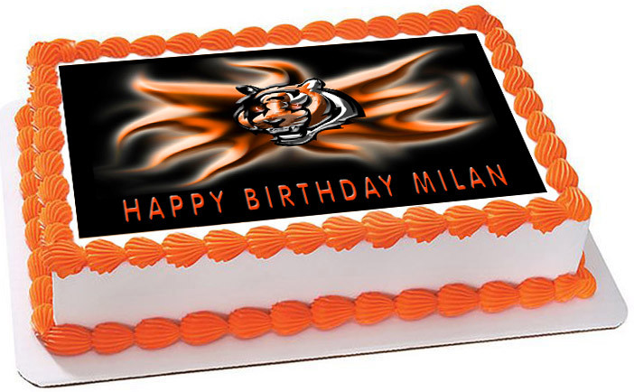 Cincinnati Bengals 2 Edible Birthday Cake Topper
