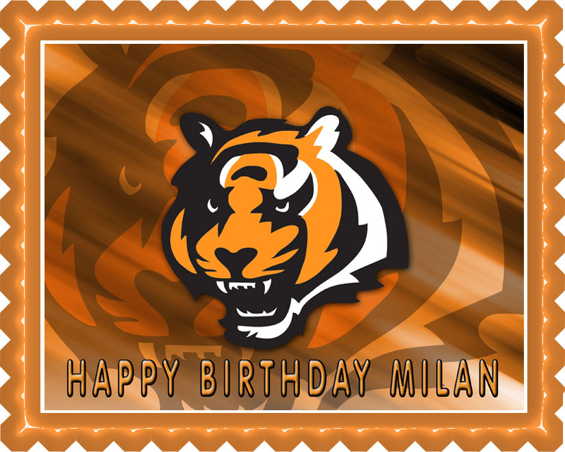 Cincinnati Bengals 3 Edible Birthday Cake Topper