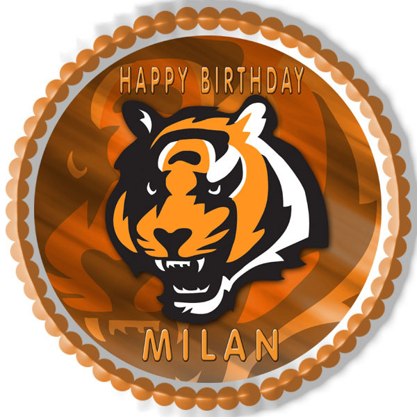 Cincinnati Bengals 3 Edible Birthday Cake Topper
