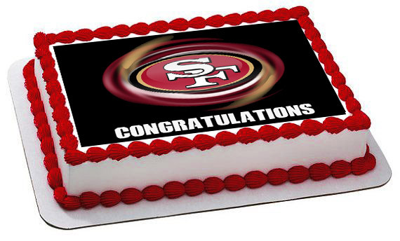 San Francisco 49ers edible cake image topper party decoration 