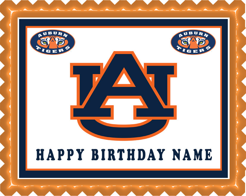Auburn Tigers Edible Birthday Cake Topper