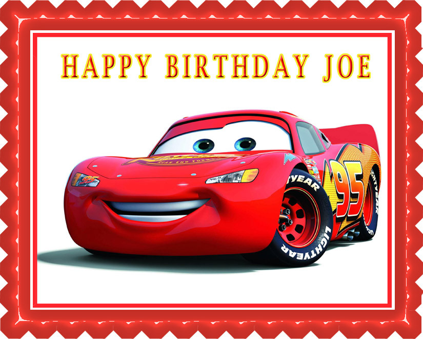 Disney Pixar Cars Lightning McQueen 1 Edible Birthday Cake Topper