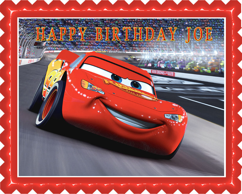 12 LIGHTNING McQUEEN Edible Icing Image Birthday Cupcake Decoration Toppers #2