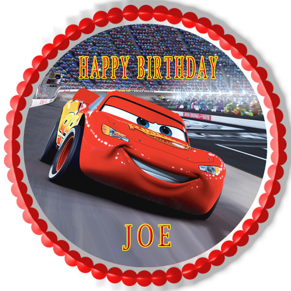 Disney Pixar Cars Lightning Mcqueen 2 Edible Birthday Cake Topper