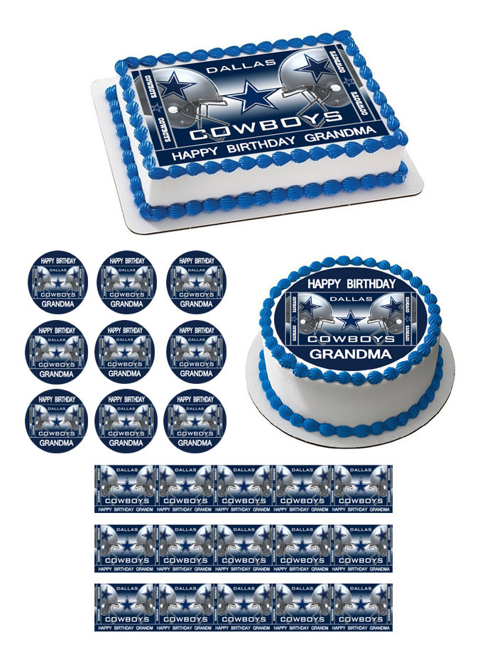 Dallas Cowboys 2 Edible Birthday Cake Topper