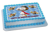 Snoopy Flying Ace - Edible  Cake Topper OR Cupcake Topper, Decor