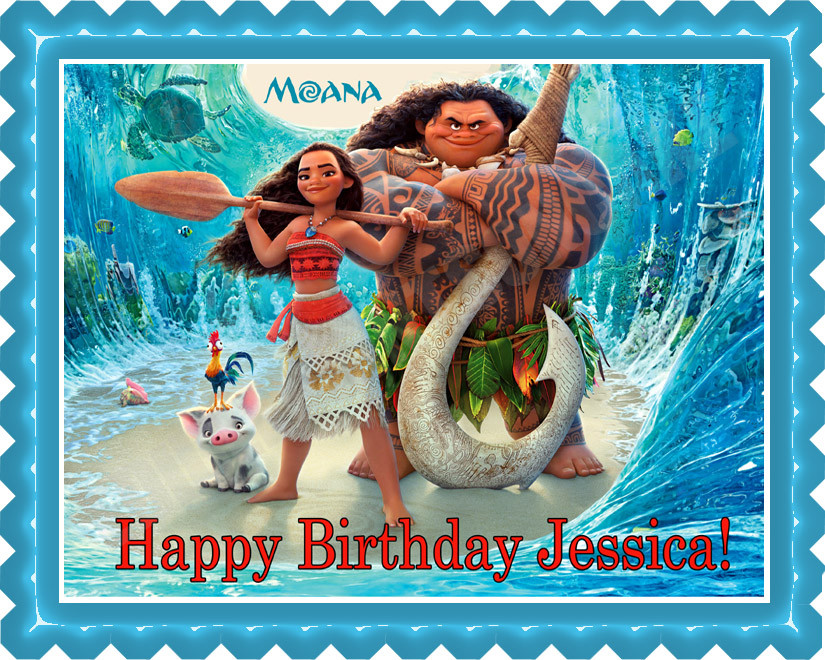 Moana 1 Edible Birthday Cake Topper