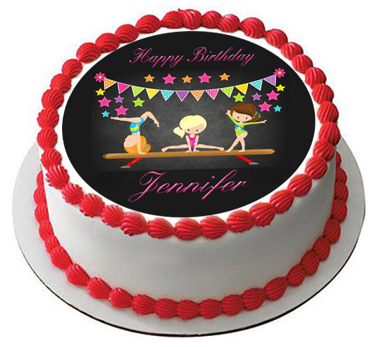  7.5 NY Cake Topper – Round Edible Birthday Cake Decorations,  Happy Birthday Cake : Grocery & Gourmet Food
