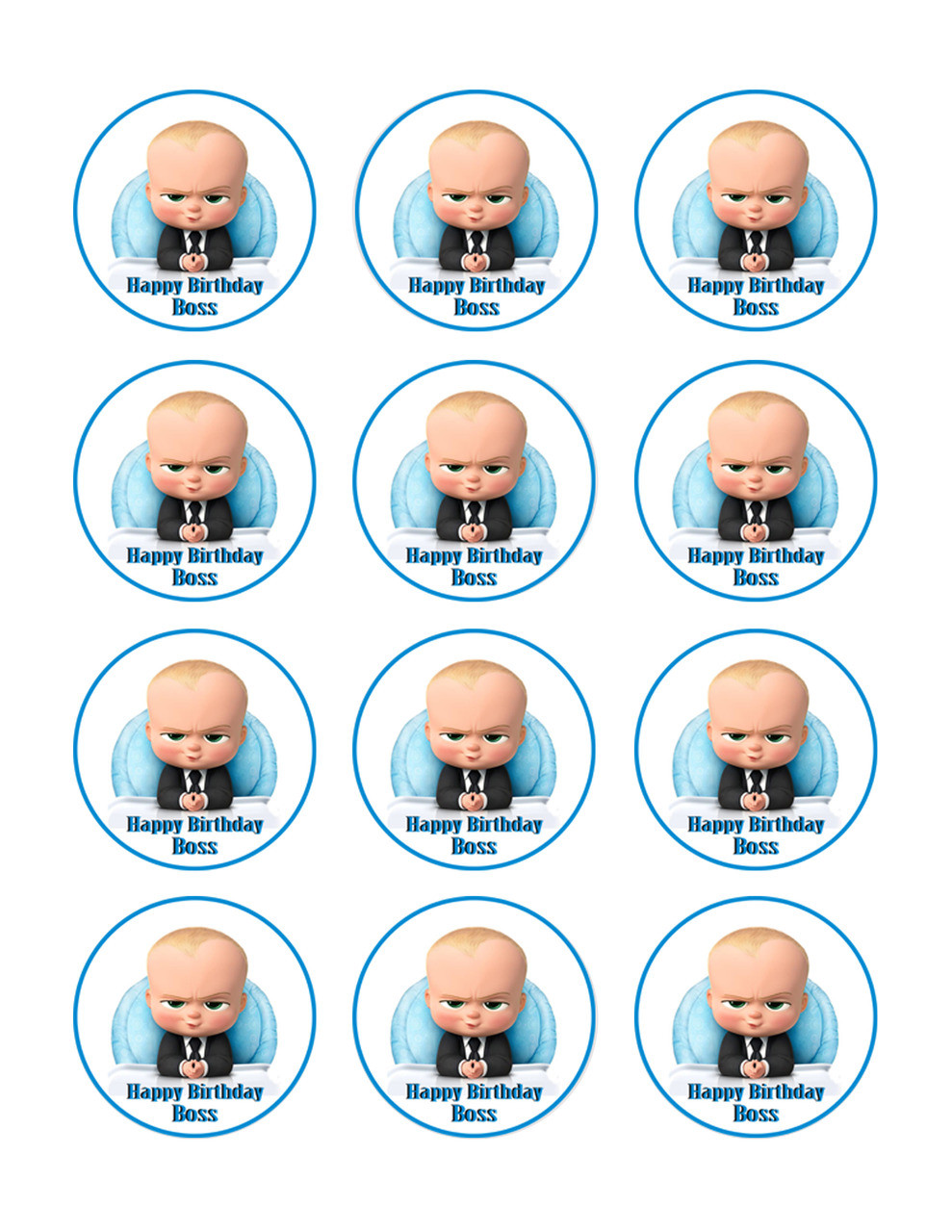 The Boss Baby Edible Birthday Cake Topper