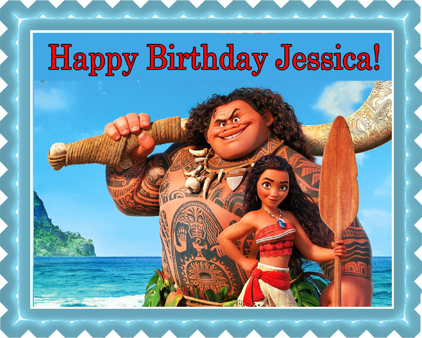 Moana 3 Edible Birthday Cake Topper Moana 3 Edible Birthday Cake Topper