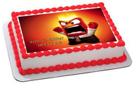 Inside Out Anger 5 Edible Birthday Cake Topper OR Cupcake Topper, Decor