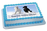 Horses 2 Edible Birthday Cake Topper OR Cupcake Topper, Decor