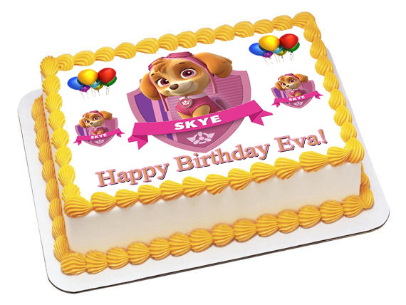 Paw Patrol Skye 1 Edible Birthday Cake Topper