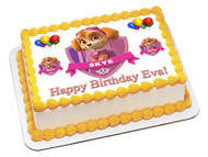 PAW PATROL SKYE 1 Edible Birthday Cake Topper OR Cupcake Topper, Decor