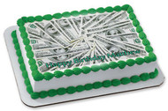 100 dollar bills Edible Birthday Cake Topper OR Cupcake Topper, Decor