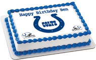 Indianapolis Colts Edible Birthday Cake Topper OR Cupcake Topper, Decor