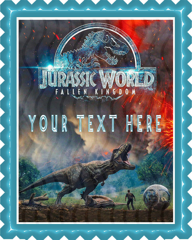 Jurassic World The Fallen Kingdom Edible Birthday Cake Topper