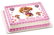 PAW PATROL SKYE 2 Edible Birthday Cake Topper OR Cupcake Topper, Decor