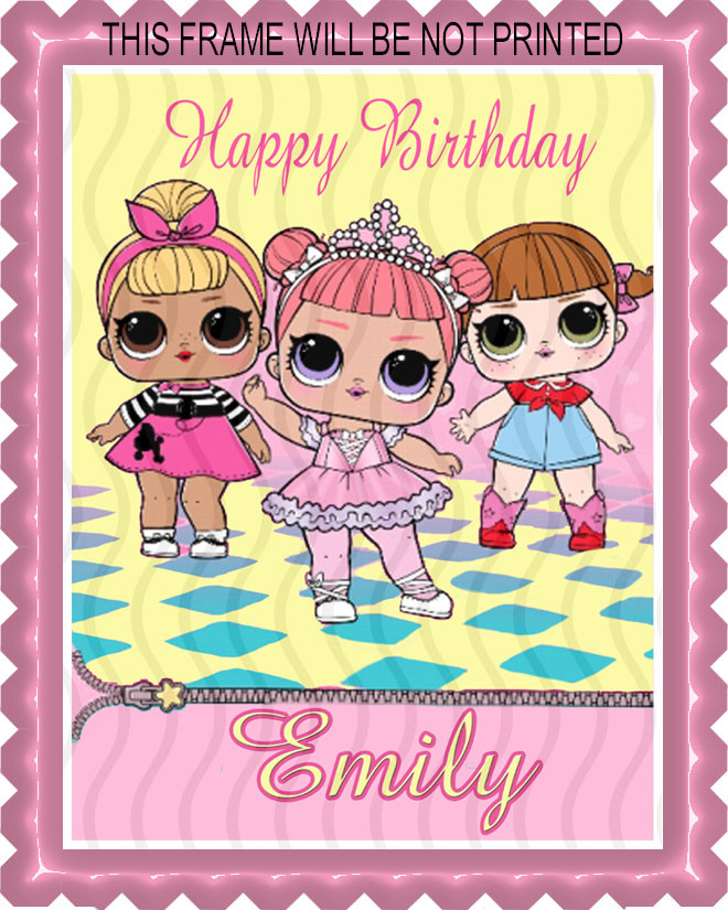 Lol Suprise Dolls Edible Birthday Cake Topper