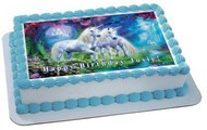 Unicorn - Edible Cake Topper OR Cupcake Topper, Decor