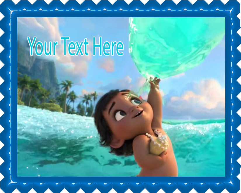 Baby Moana Edible Birthday Cake Topper