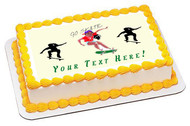 Skateboard Girl - Edible Cake Topper OR Cupcake Topper, Decor