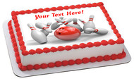 Bowling - Edible Cake Topper OR Cupcake Topper, Decor