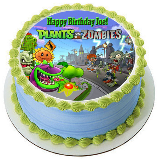 Plants Vs Zombies 1 Edible Birthday Cake Topper